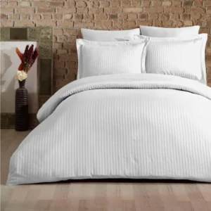 Parure de Lit Double SATIN DE COTON - BLANC