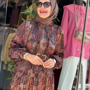 ROBE PREMIUM FLEURI AVEC CEINTURE