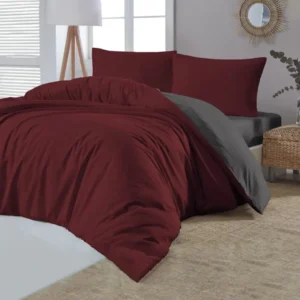 Parure de Lit Double Polycoton DOUCEUR D'AZUR   Housse - Drap - 4 Taies d'oreiller