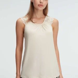 Ensemble Pyjama Sans Manches, Col Rond,