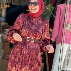 ROBE PREMIUM FLEURI AVEC CEINTURE