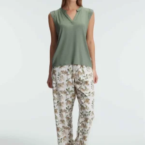 Ensemble pyjama, sans manches , col V