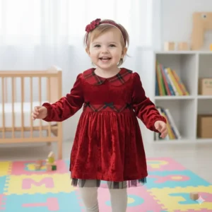 Robe EKOSE avec bande fleuri & collant