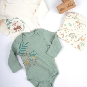 Set 3 bodies avec manches HAPPY JUNGLE